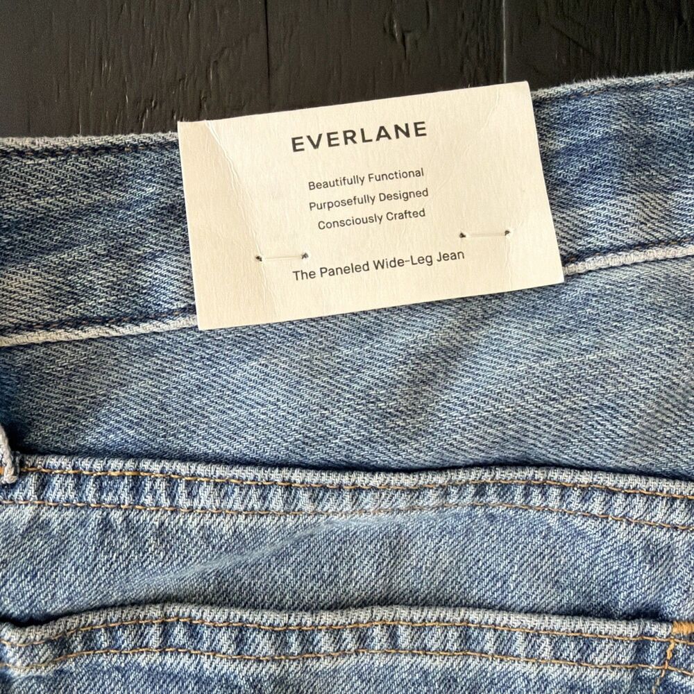 NWT Everlane The Paneled Wide-Leg Jean 27R Boho Chic Lagenlook Coastal Casual - Picture 9 of 9